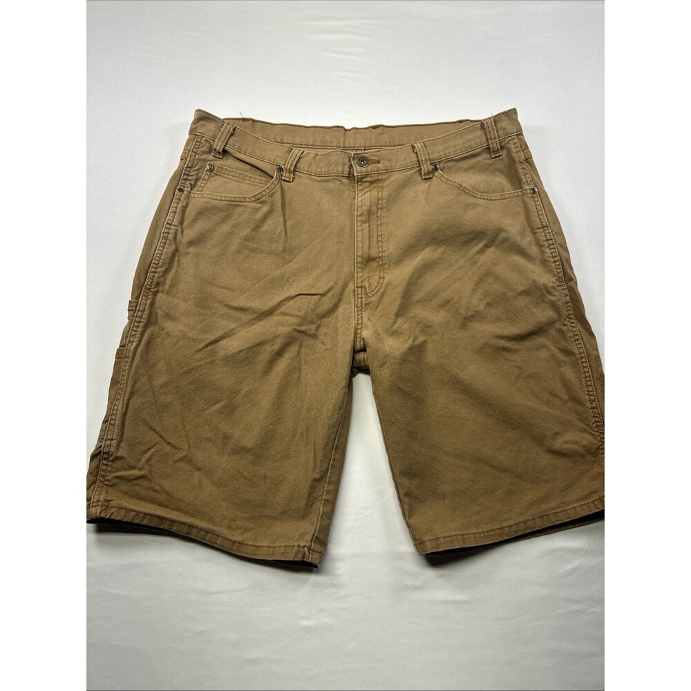 Dickies Men's Relaxed Fit Khaki Brown Cargo Shorts, Size 38, Inseam 10